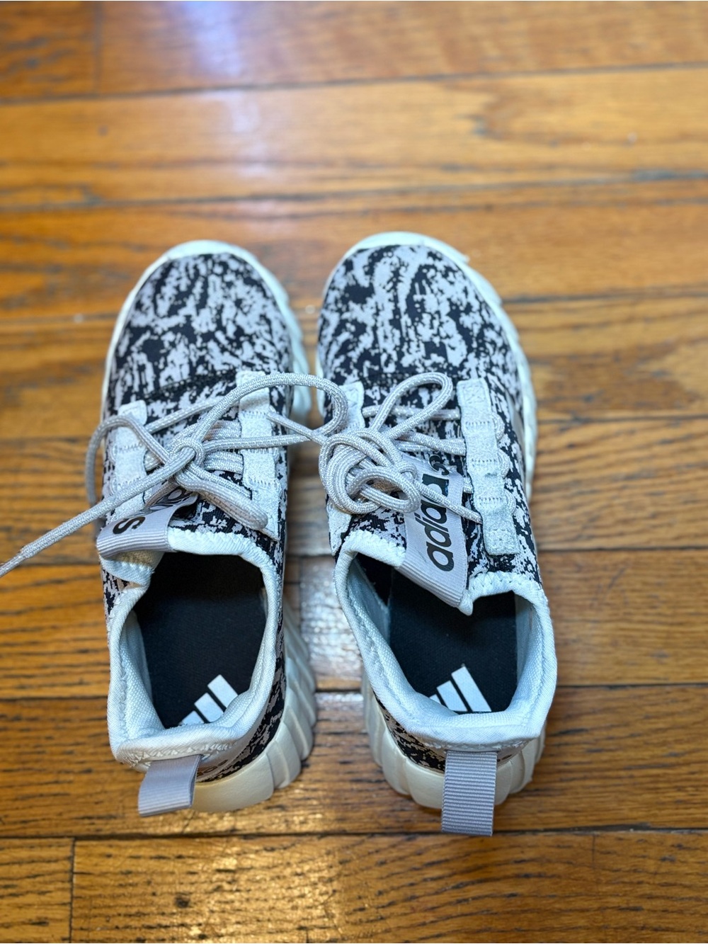 adidas Kids Black and White Patterned Slip-On Sneakers